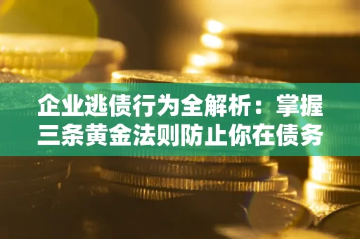 北京企业逃债行为全解析：掌握三条黄金法则防止你在债务乱局中“踩雷”
